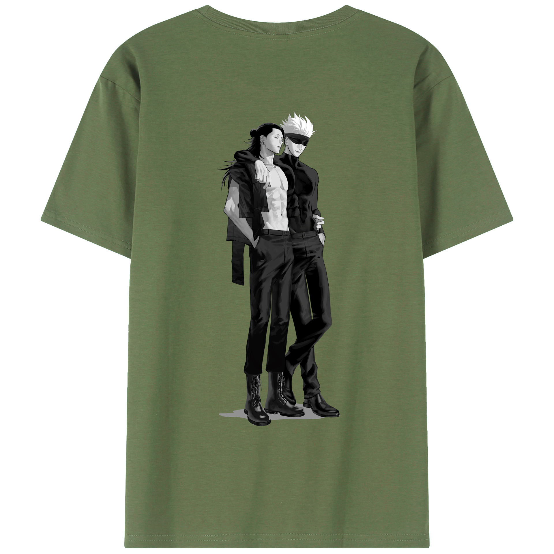 （画像用） 呪術廻戦 Jujutsu Kaisen 綿100％ メンズ半袖Tシャツ（バックプリント） 通気性
